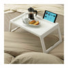 WHITE BREAKFAST SERVING LAP TRAY OVER BED TABLE W/ FOLDING LEGS PORTABLE PICNIC