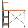 Computer Desk with Shelving Unit Black and Brown Laptop Desk PC Table