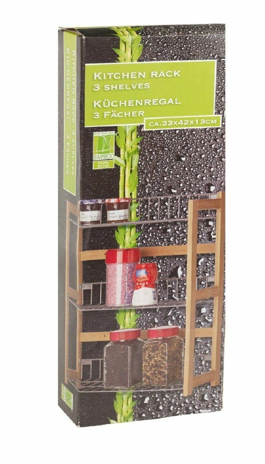 New Bamboo 3 Tier Wood Kitchen Rack with 3 Shelves for Spice Rack, Fruit Rack !