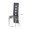 High Back Faux Leather Dining Chairs Padded Seat Metal Leg Home Kitchen 4 Chairs