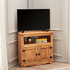 Panana Corner TV Unit Stand Media Cabinet 2 Doors Solid Pine Waxed Mexican
