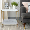 2 Tier Nordic Side End Table Coffee Marble Bedside Living Room Desk Sofa Table
