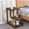 Metal Bedside Table Cabinet Small Side End Table Nightstand Storage Organizer