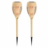 2 x Solar Dancing Flame Torch Stake Light LED Flickering Garden Lights Beige
