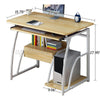 Wood Computer Desk Study PC Writing Table Drawer Workstation Shelf Home Office (Ancient Sandalwood)