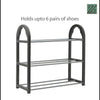3 Tier SHOE RACK Stand Storage Organiser Compact SPACE SAVE Shelf Grey