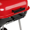 Red BBQ Charcoal Trolley Garden Outdoor Barbecue Cooking Grill Powder Wheels NEW