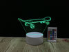 Skateboard - 3D Illusion lamp, 16 colour changing LED Night Light