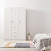 3 Door 3 Drawer Soft Close Wardrobe - Modern Bedroom Furniture Matte White UK
