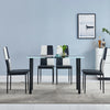 Black White Dining Table and 4 Dining Chairs Set Kitchen Living Room Dining Room
