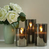 3pcs Authentic Flame Battery Flickering LED Candle Lights Glass Jar Wax | Indoor