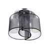 Modern Chrome Fabric Chandelier Flush Mount Ceiling Lamp Light Living Room Home