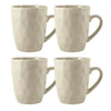 Maison Home Calico Set Of 4 Mugs Stoneware Hammer Effect Coffee Tea In Cream