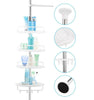 Telescopic Bathroom Shelf Non Rust Corner Shower Rack Storage Organiser Baskets