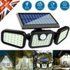 UK 74 LED Solar Power PIR Motion Sensor Lamp Outdoor Garden Security Wall Light