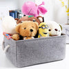 Fabric Storage Box Plain Foldable Collapsible Rope Handles Storage Cubes Basket