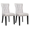 2pcs PU Leather Padded Dining Chairs Retro Button Back Home Kitchen Dinner Seat
