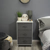 3 Drawer Storage Chest Office Bathroom Bedside Cabinet Linen Front Grey White