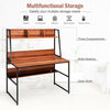 2-in-1 Computer Desk with Storage Bookshelf PC Laptop Table Writing Workstation