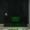 TV Unit Stand Cabinet High Gloss Door Sideboard With LED Light & Storage Drawers
