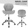 Adjustable Grey Office Chair Cushioned Computer Desk Chrome Legs Small Swivel