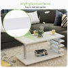 High Gloss LED Lights Coffee Tables w/ 5 Wheels Sofa Tea Table Living Room White