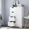 4 Drawers Bathroom Cabinet Free Standing Storage Unit Floor Cupboard White