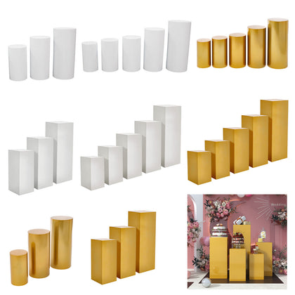 Luxury DIY Plinth Cylinder Dessert Pedestal Wedding Venue Cake Flower Stand Rack