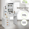 Dressing Table Stool Set Mirror Makeup Vanity Jewellery Table with Drawers White