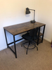 Modern Small Computer Desk Writing Office Metal Rustic Dressing Table Shelves
