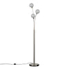 Modern Floor Lamp Light 3 Way Brushed Chrome Lighting Wire Globe Shades LED Bulb