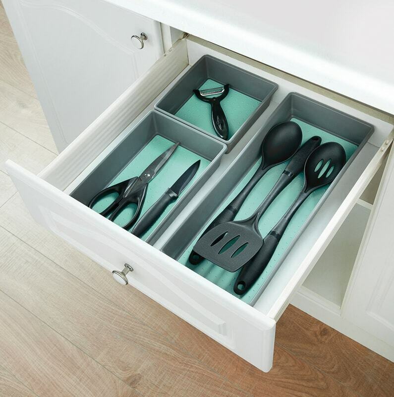 Plastic Kitchen Cutlery Tray Organiser Rack Holder Drawer Insert Tidy Storage