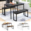 3Pcs Dining Table Chairs Set Bench Seat 4 Seater Home Kitchen Room Furniture HT