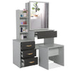 Dressing Table With Drawers Mirror Stool Set Makeup Desk Vanity Table Bedroom