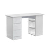 White Computer Desk w/ 3 Drawers 3 Shelves PC Table Home Office Study Furniture