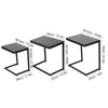 3X Sofa Side Table C-Shaped Coffee Snack Coffee Desk Laptop End for Living Room