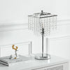 Chrome Table Desk Lamp with Crystal Lampshade Bedside Night Light Home Decor