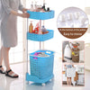 Large Laundry Cart Basket Washing Clothes Storage Shelf Bathroom Organiser Rack