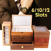 12 Slot Wooden Watch Box Display Organizer Storage Collector Case Holder New