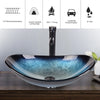 Boat Shape Bathroom Basin Tempered Glass Countertop Sink Cloakroom Wash Bowl Set