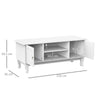 TV Stand High Gloss Unit Corner Table Storage Display Shelves With Drawer White