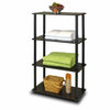 Small Black Bookcase Shelving Storage Unit Wooden Display Stand Cabinet 4 Tier