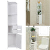 Modern White Bathroom Cabinet Shelf Toilet Corner Cupboard Storage Unit Standing