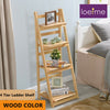 4 Tier Ladder Wall Shelf Bookcase Shelving Unit Wood Storage/Displa