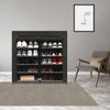 Shoe Rack Storage Cabinet Organizer Dustproof Stand Holds Black 115x30x110 cm