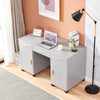 130cm Large Computer Desk Writing Table with 3 Drawers & 2 Door Home Office Grey