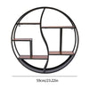 Large Round Wall Unit Industrial Retro Metal Wood Shelf Storage Hanging Rack UK