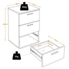 Modern Bedside Table Storage Nightstand Cabinet w/ 3 Drawers Bedroom Furniture