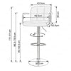 2×Bar Stools Leather Chairs Breakfast Chairs Swivel Gas Lift Kitchen Cushioned
