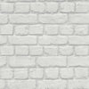 GREY CHARCOAL WHITE SILVER BRICK WALL WALLPAPER - RUSTIC MOROCCAN METALLIC STONE